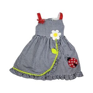 Emily Rose Toddler Girls Navy Gingham Ladybug Daisy Dress 3T E964640